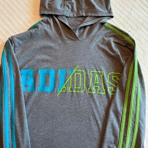 Adidas Heather Gray Hoodie Women’s Size L, 14/16